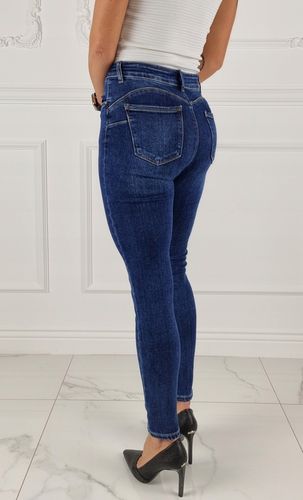 WYGODNE SPODNIE DAMSKIE JEANSOWE Blue Push-Up Plus Size na Arena.pl