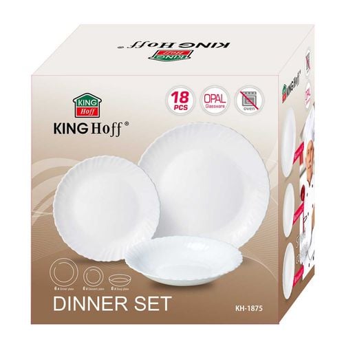 KOMPLET OBIADOWY OPAL DLA 6 OSÓB 18 ELEM. KINGHOFF KH-1875 na Arena.pl