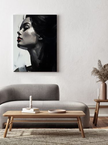 Obraz Na Ścianę Kobiecy PORTRET Abstrakcja Czerwone Usta 70cm x 100cm na Arena.pl