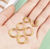 KOLCZYKI ZE STALI CHIRURGICZNEJ 3 PARY POZŁACANE KÓŁKA 8,10,12 MM