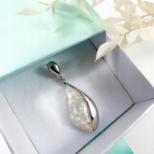 Wisiorek z opalem srebro 925 pudełko na Arena.pl