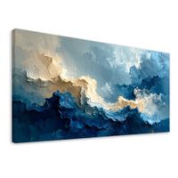 Obraz do salonu sypialni biura, Niebieskie Fale Kształty 100x50