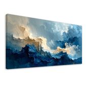 Obraz do salonu sypialni biura, Niebieskie Fale Kształty 100x50