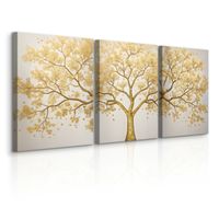 Obrazy Do Sypialni Set Złote Drzewo Abstrakcja Styl Nowoczesny 90cm x 40cm