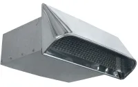 Czerpnia Powietrza Prostokątna Chromowana z Siatką Ochronną INOX 150x50 mm