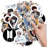 NAKLEJKI ETYKIETY NA ZESZYT NALEPKA Z POSTACIAMI KPOP BTS WZORY 6 SZT