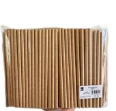 SŁOMKA PROSTE PAPIEROWE BRĄZOWE KRAFT 250 SZT