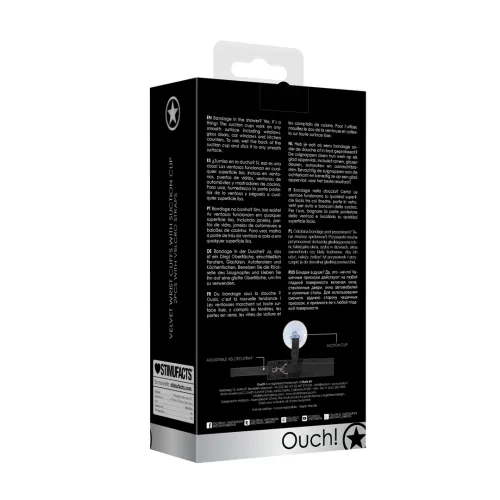 ouch! by shots - regulowane kajdanki z mocną przyssawką, czarne na Arena.pl