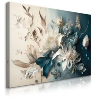 Obraz Do Salonu Sypialni Abstrakcyjne Kwiaty 3D Styl Glamour 100cm x 70cm