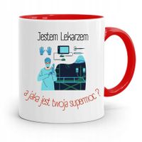 Kubek Czerwony Prezent Dla Doktora Jestem Lekarzem Z Nadrukiem Ze Zdjęciem