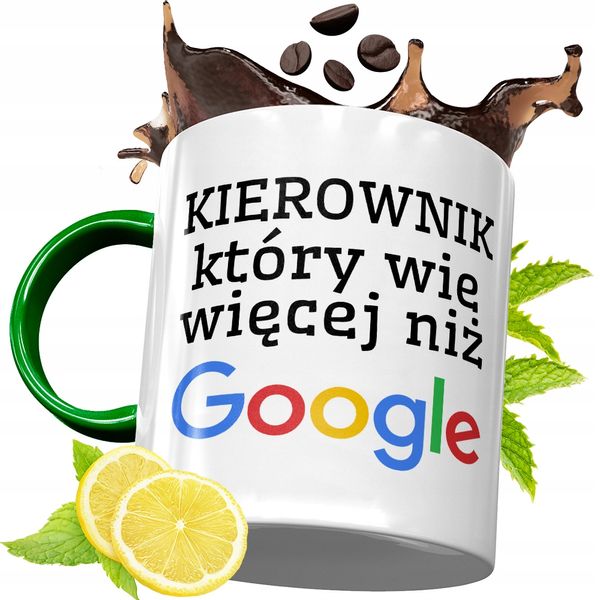 Kubek Zielony Dla Kierownika Na Urodziny Prezent Z Nadrukiem Ze Zdjęciem zdjęcie 1