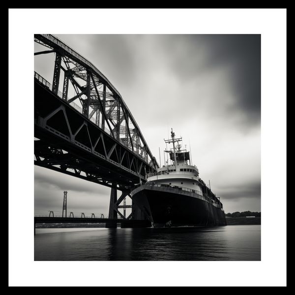 Plakat 40x40cm Statek przy Moście zdjęcie 3