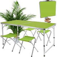 ZESTAW KEMPINGOWY składany TURYSTYCZNY ogrodowy walizka STOLIK + 4 KRZESŁA