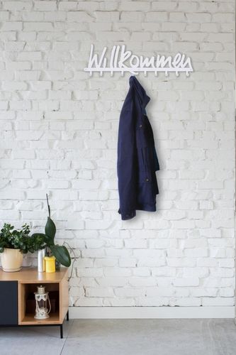 Wieszak ścienny Willkommen biały na Arena.pl