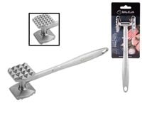 Tłuczek do mięsa dwustronny metalowy PRACTICO stal nierdzewna