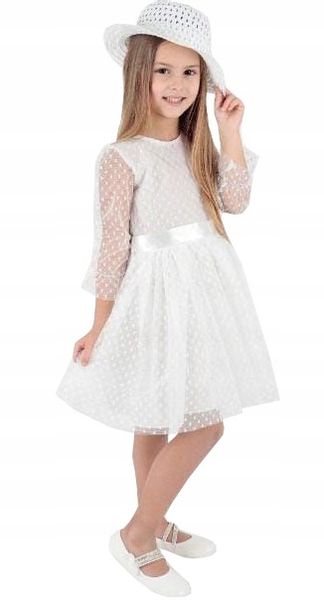 SUKIENKA ELEGANCKA TIUL KAPELUSZ biel 7/8 H110A zdjęcie 1