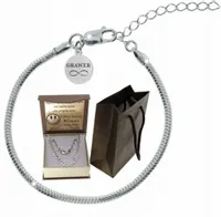 SREBRNA PEŁNA BRANSOLETKA DAMSKA MODUŁOWA CHARMS ŻMIJKA PR. 925 + GRAWER