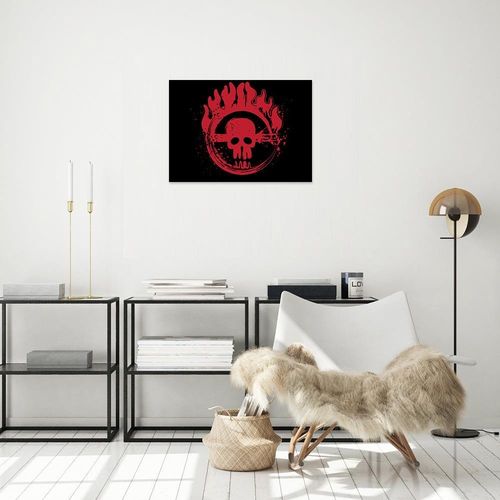 Deco Panel, Czerwona płonąca czaszka 70x50 na Arena.pl