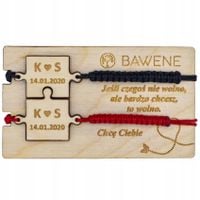 BRANSOLETKI dla PAR PUZZLE GRAWER PREZENT DREWNO