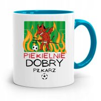 Kubek Błękitny Dla Piłkarza Zawodnika Piekielnie Z Nadrukiem Ze Zdjęciem