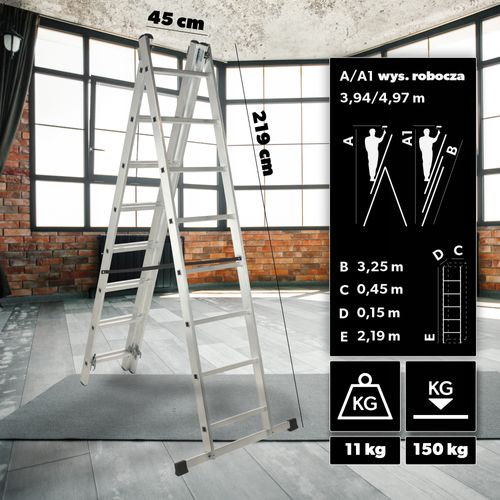 KADAX Drabina wielofunkcyjna 8-stopni 3x8 BASIC na Arena.pl