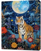 Obraz 70x90cm Tygrys w Ogrodzie Gwiazd