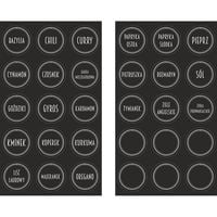 Etykiety samoprzylepne na przyprawy, okrągłe, czarne - 30 szt.