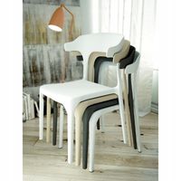 Krzesło Ogrodowe Plastikowe Czarne Nowoczesne Tarasowe z Oparciem MOCNE