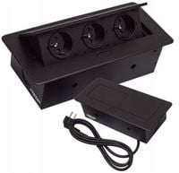 GNIAZDO POTRÓJNE CHOWANE W BLAT NABLATOWE GNIAZDKO