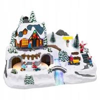 MIASTECZKO BOŻONARODZENIOWE FIGURKA NA ŚWIĘTA SCENKA ŚWIĄTECZNA 40X27 CM