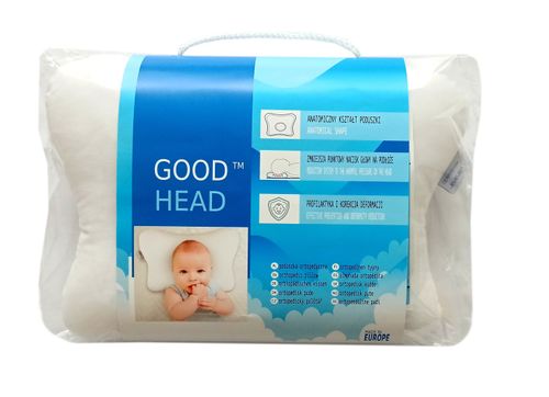 Poduszka ortopedyczna dla niemowląt na płaską główkę Good Head | Biała | L na Arena.pl