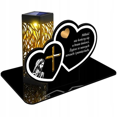 ZNICZ SOLARNY LED WIECZNY DLA DZIADKÓW NA CMENTARZ GRÓB lampka Serce 3D na Arena.pl