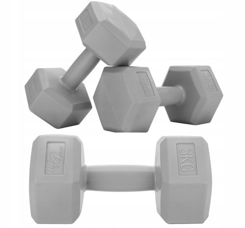 Zestaw Hantli Hantle Bitumiczne Ciężarki do Ćwiczeń Fitness Siłownia 2x 3kg na Arena.pl