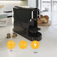 CZARNY Kapsułkowy Ekspres do kawy 1400W duży zbiornik wody na Nespresso