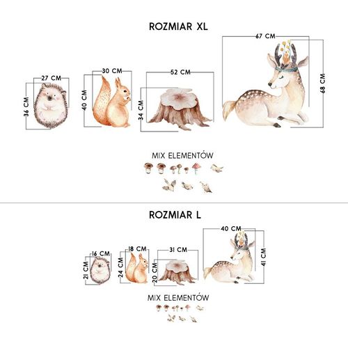 Naklejki Jeleń Jeż Wiewiórka DK319 L na Arena.pl