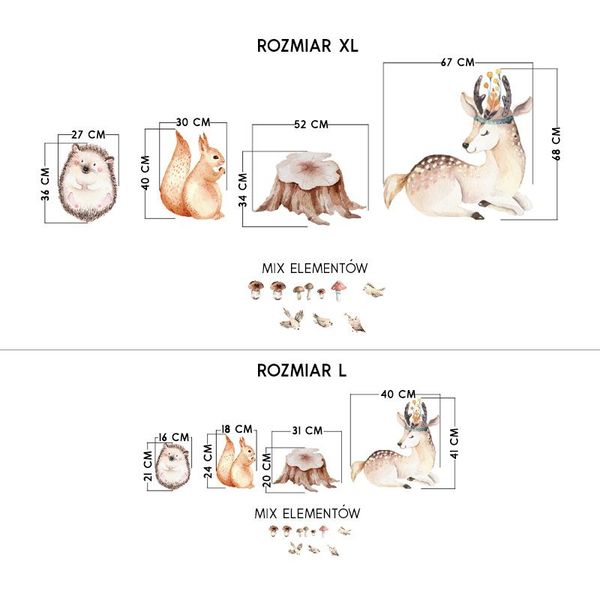 Naklejki Jeleń Jeż Wiewiórka DK319 L zdjęcie 3