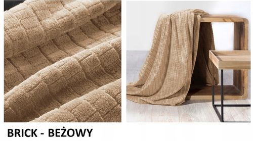 GRUBY CIEPŁY MIĘKKI KOC WYTŁACZANY 160x200cm PLED NARZUTA WZORY KOLORY na Arena.pl