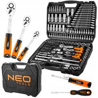 NEO ZESTAW XXL 216 el KLUCZE NASADOWE 1/2" 3/8" 1/4" NASADKI PŁASKIE TORX