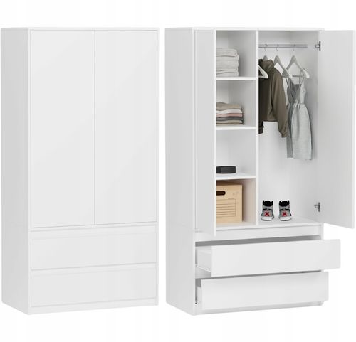 Szafa garderoba 90cm 2szuflady biała B-9 na Arena.pl
