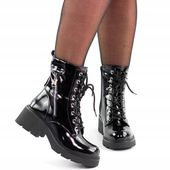 Buty zimowe damskie czarne workery trapery botki ocieplane Fashion 39