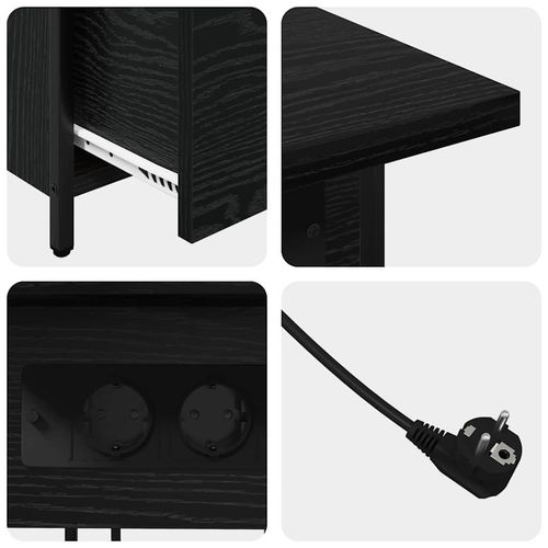 Szafka Nocna Czarny dąb 60 x 30 x 61 cm Materiał drewnopochodny na Arena.pl