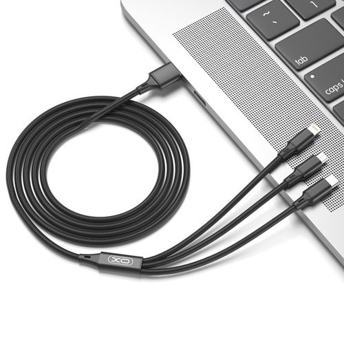 XO Kabel 3w1 USB Lightning + USB-C + microUSB, Przewód 3w1 USB Lightning na Arena.pl