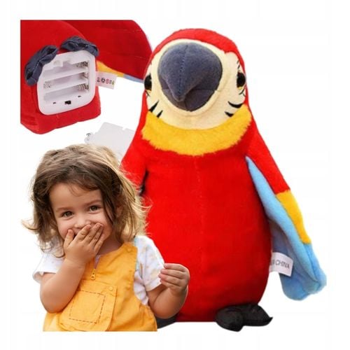 PAPUGA CZERWONA GADAJĄCA MÓWI POWTARZA MASKOTKA POWTARZAJĄCA na Arena.pl