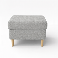 Podnóżek pufa w stylu skandynawskim do fotela uszak 50x50x40 szary