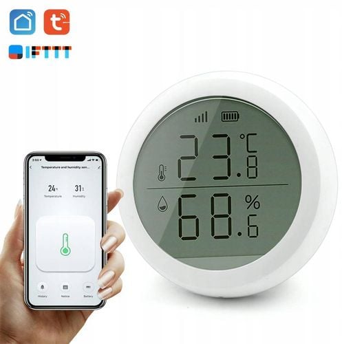 Czujnik Temperatury i Wilgotności ZigBee TUYA LCD Smart Life Dom na Arena.pl