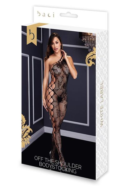 Baci Off The Shoulder Bodystocking Black, Os zdjęcie 1