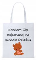Dla Dziadka Na Prezent Torba Eco Biała Shopper Z Nadrukiem Ze Zdjęciem
