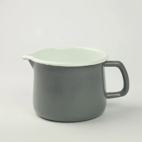 EMALIOWANY KUBEK Z WYLEWKĄ DZBANUSZEK NA KUCHENKĘ Z DZIÓBKIEM 1,1L SZARY na Arena.pl