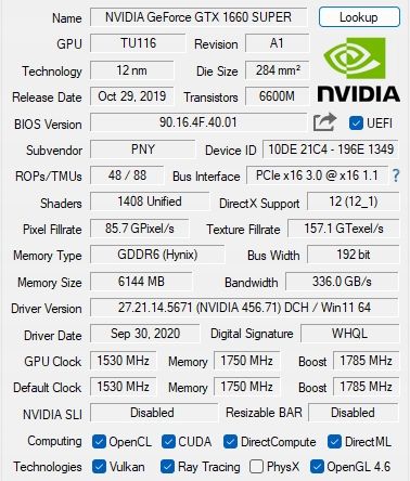 Karta graficzna PNY GeForce GTX 1660 SUPER GDDR6 6 GB HDMI DP DVI na Arena.pl