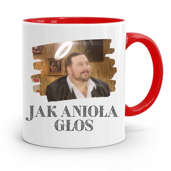 Kubek Czerwony Śmieszny Zabawny Jak Anioła Głos Z Nadrukiem Ze Zdjęciem zdjęcie 1